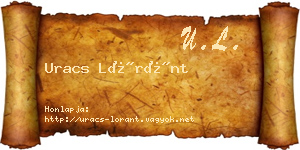 Uracs Lóránt névjegykártya